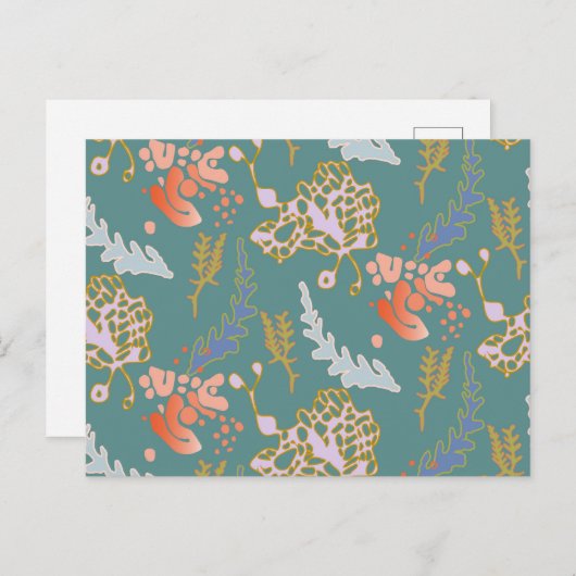 葉書グリーン抽象芸術かわいい明カラフルるい ポストカード (正面/裏面)