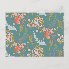 葉書グリーン抽象芸術かわいい明カラフルるい ポストカード