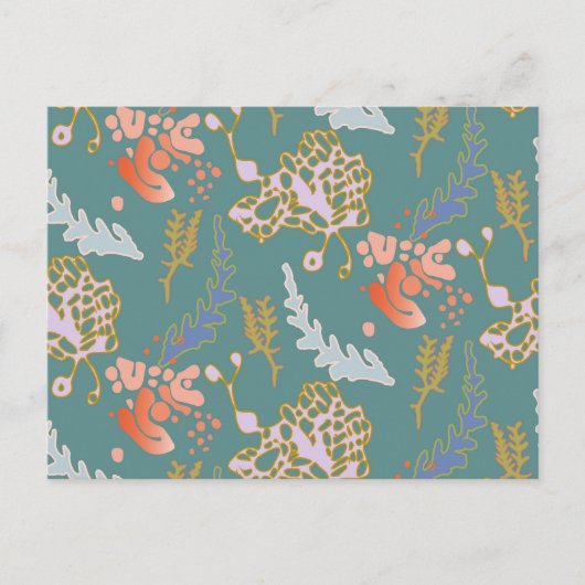 葉書グリーン抽象芸術かわいい明カラフルるい ポストカード (正面)