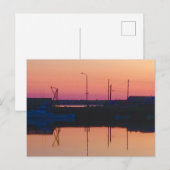 葉書サイズカード(白い封筒と夕日) ポストカード (正面/裏面)