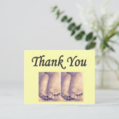 葉書ツインベビー感謝していyou yellow ポストカード (スタンド正面)