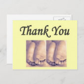 葉書ツインベビー感謝していyou yellow ポストカード (正面/裏面)