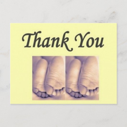 葉書ツインベビー感謝していyou yellow ポストカード (正面)