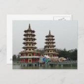 葉書ドラゴンとタイガーパゴダス高雄台湾 ポストカード (正面/裏面)