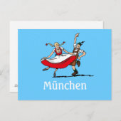 葉書ビールフェスティバルミュンヘン踊りカップル ポストカード (正面/裏面)