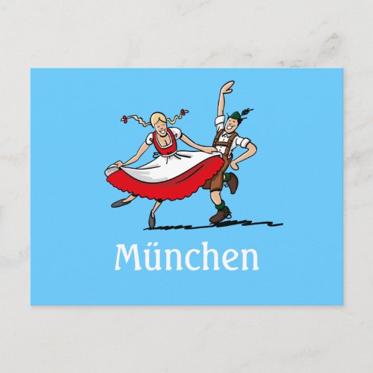 葉書ビールフェスティバルミュンヘン踊りカップル ポストカード (正面)