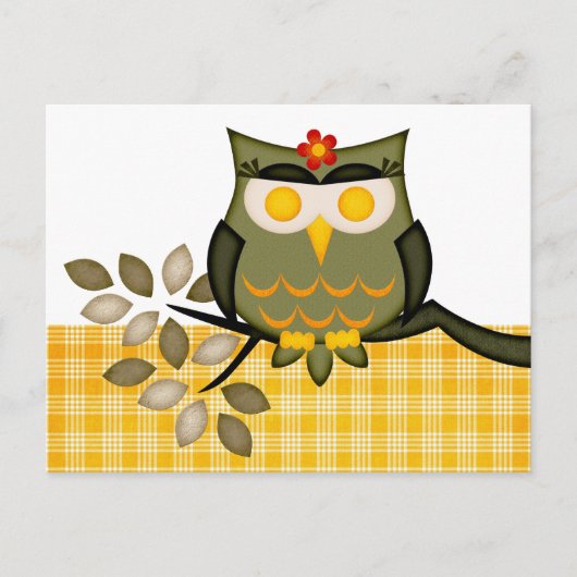 葉書フクロウの木 ポストカード (正面)