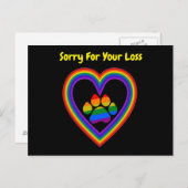 葉書レインボーハート&ポーあなたの損失を申し訳ない ポストカード (正面/裏面)