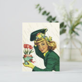 葉書ヴィンテージレトロシャワーパーティーおもしろい招待状PC ポストカード (スタンド正面)