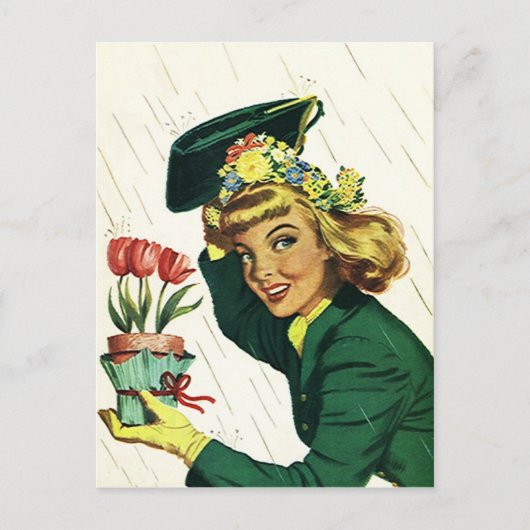 葉書ヴィンテージレトロシャワーパーティーおもしろい招待状PC ポストカード (正面)