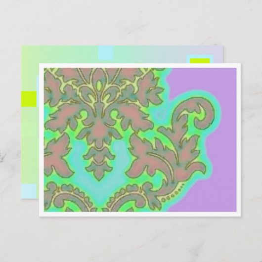 葉書付きユリ縁ど花 ポストカード (正面/裏面)