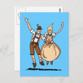 葉書跳躍ビールフェスティバルカップル ポストカード (正面/裏面)