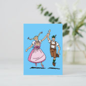 葉書踊りビールフェスティバルカップル ポストカード (スタンド正面)