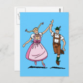 葉書踊りビールフェスティバルカップル ポストカード (正面/裏面)