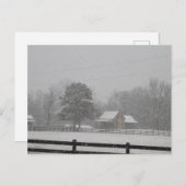 葉書農場に降る雪。 シーズンポストカード (正面/裏面)
