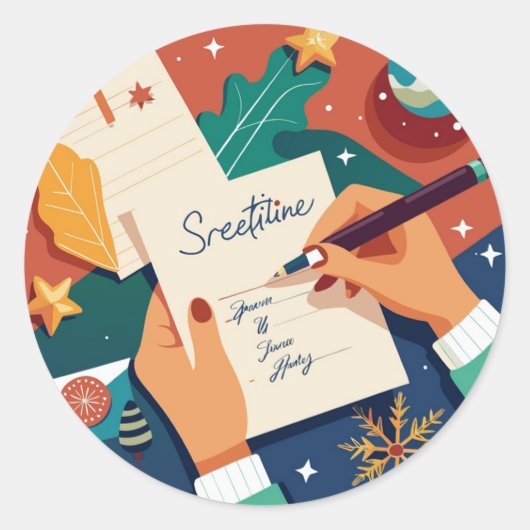 葉書鮮やかデザインの祭典に合わせた ラウンドシール (正面)