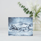 葉書「そり乗り」 ポストカード (スタンド正面)