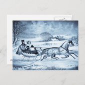葉書「そり乗り」 ポストカード (正面/裏面)