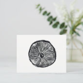 葉書 - キノコのリンゴ版画 ポストカード (スタンド正面)