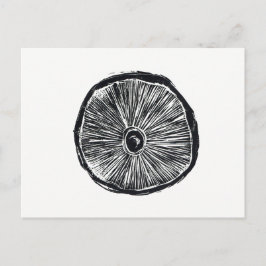 葉書 - キノコのリンゴ版画 ポストカード