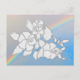 葉書 – ハイビスカスの花を色に シーズンポストカード