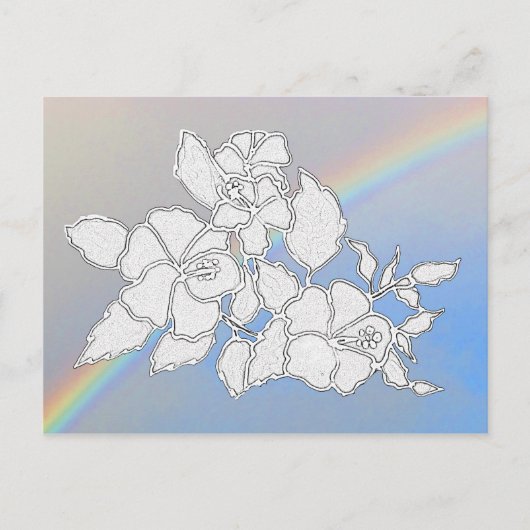 葉書 – ハイビスカスの花を色に シーズンポストカード (正面)