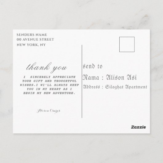 葉書  ポストカード (裏面)