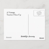 葉書~ヴィンテージトラクター閉じる雲つき ポストカード (裏面)