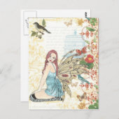 葉書「ヴィンテージバードケージフェアリー」 ポストカード (正面/裏面)