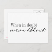 葉書 – 不確実な場合衣服黒 ポストカード (正面/裏面)