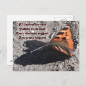 葉書　全ての蝶は休息する　レディ・バセットによる詩 ポストカード (正面/裏面)