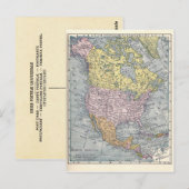 葉書：北米地図， 1921 ポストカード (正面/裏面)