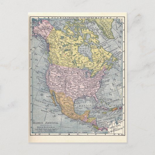 葉書：北米地図， 1921 ポストカード (正面)