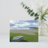 葉書、湖/ビルロウ雲/岩/桟橋/ドア数 ポストカード (スタンド正面)