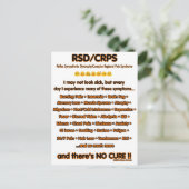 葉書…私は病気に見えないかもしれない…RSD/CRPS ポストカード (スタンド正面)