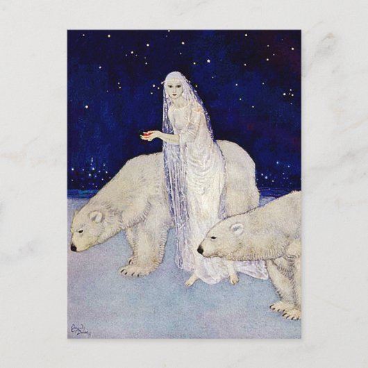 葉書：雪の少女 ポストカード (正面)