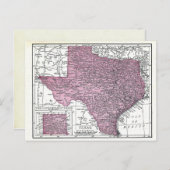 葉書:1921年テキサス州の地図 ポストカード (正面/裏面)