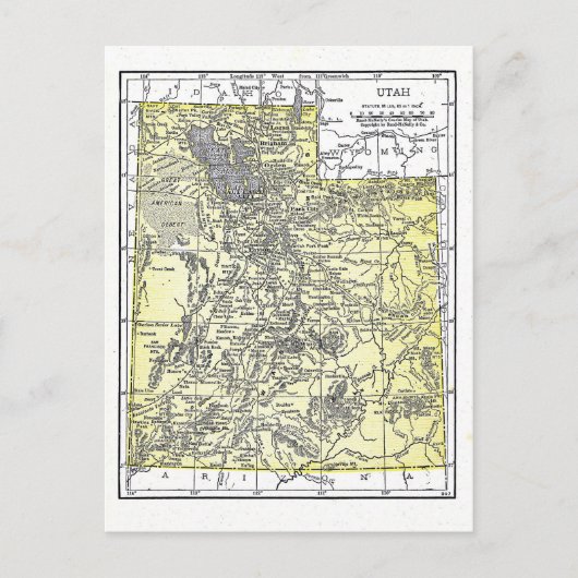 葉書: 1921年ユタの地図 ポストカード (正面)