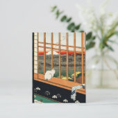 葉書：Cat on Window by Hiroshige歌川広重 ポストカード (スタンド正面)