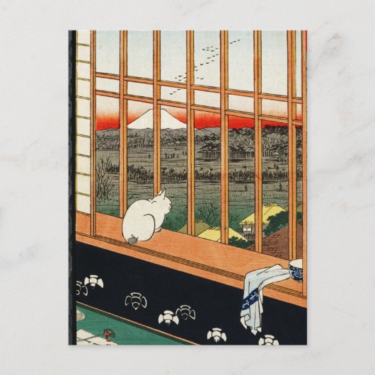葉書：Cat on Window by Hiroshige歌川広重 ポストカード (正面)