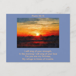 葉書 – Psalm 59:16午前中に歌う ポストカード