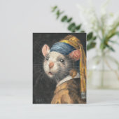 葉書「Rat with a Yogie Earring」絵画の ポストカード (スタンド正面)