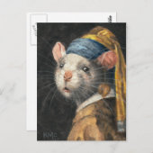 葉書「Rat with a Yogie Earring」絵画の ポストカード (正面/裏面)