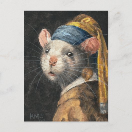 葉書「Rat with a Yogie Earring」絵画の ポストカード (正面)
