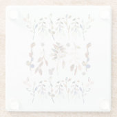 葉果実エレガント白ウォーターフローラ ガラスコースター (裏面)