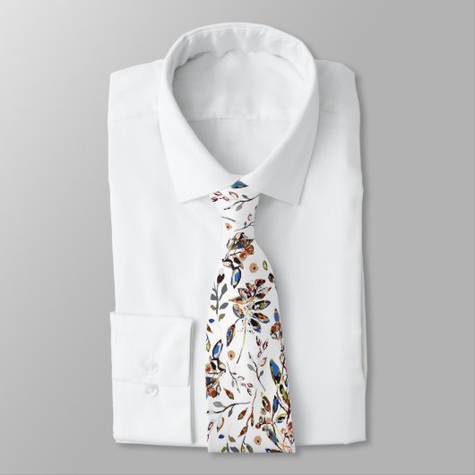 葉果実エレガント白ウォーターフローラ ネクタイ (タイ)