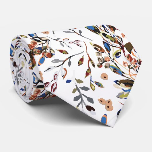 葉果実エレガント白ウォーターフローラ ネクタイ (ロール)