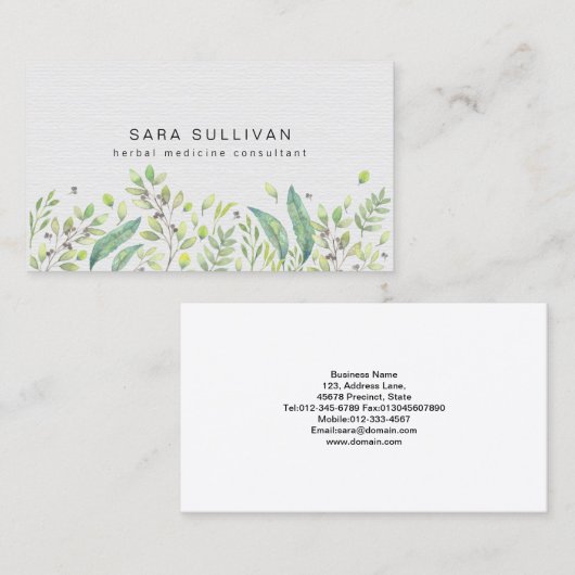 葉果実ハーブ 名刺 (正面/裏面)