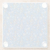 葉果実ブルーエレガントウォーターフローラ ガラスコースター (裏面)