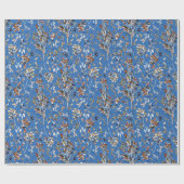 葉果実ブルーエレガントウォーターフローラ ラッピングペーパー (フラット)